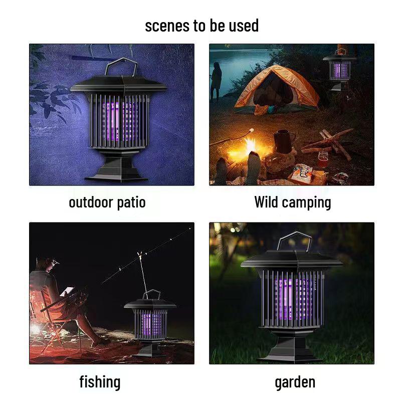 Uccisore e Repellente per Zanzare Solare a LED da Esterno: Lampada da Giardino Impermeabile