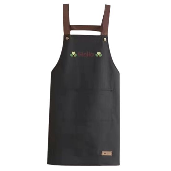 

Фартук с ремешком, противообрастающий карман, регулируемый маслостойкий, рабочая одежда Hello, летний тонкий обеденный фартук для маникюрного магазина чёрный