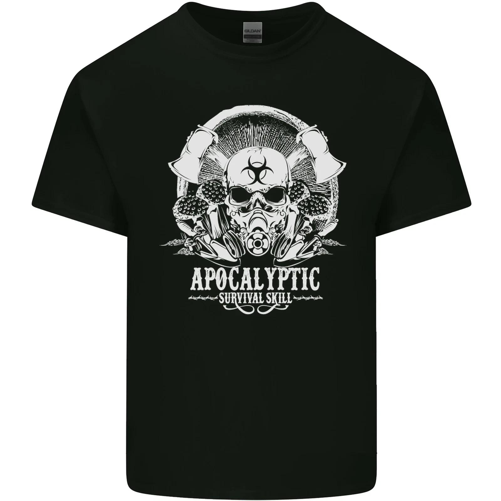 Apocalyptic Survival Skill Skull Gaming Kids T-Shirt Childrens 2XL