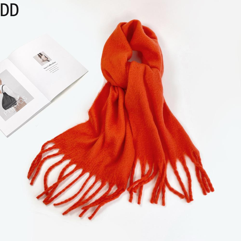 Chic Women Scarf Autumn Winter Mohair Versatile Luxury Green European Shawl Female Soft Warm Thermal Muffler Ladies Y2K Style