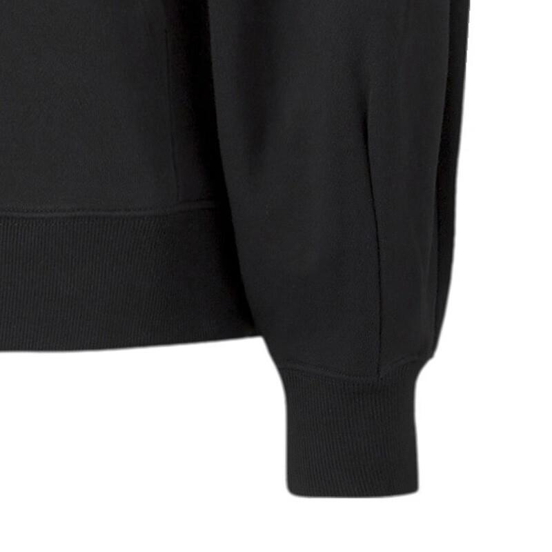 Puma Logo Print Hooded Pullover Sweatshirt Women Tops Black 673576-01