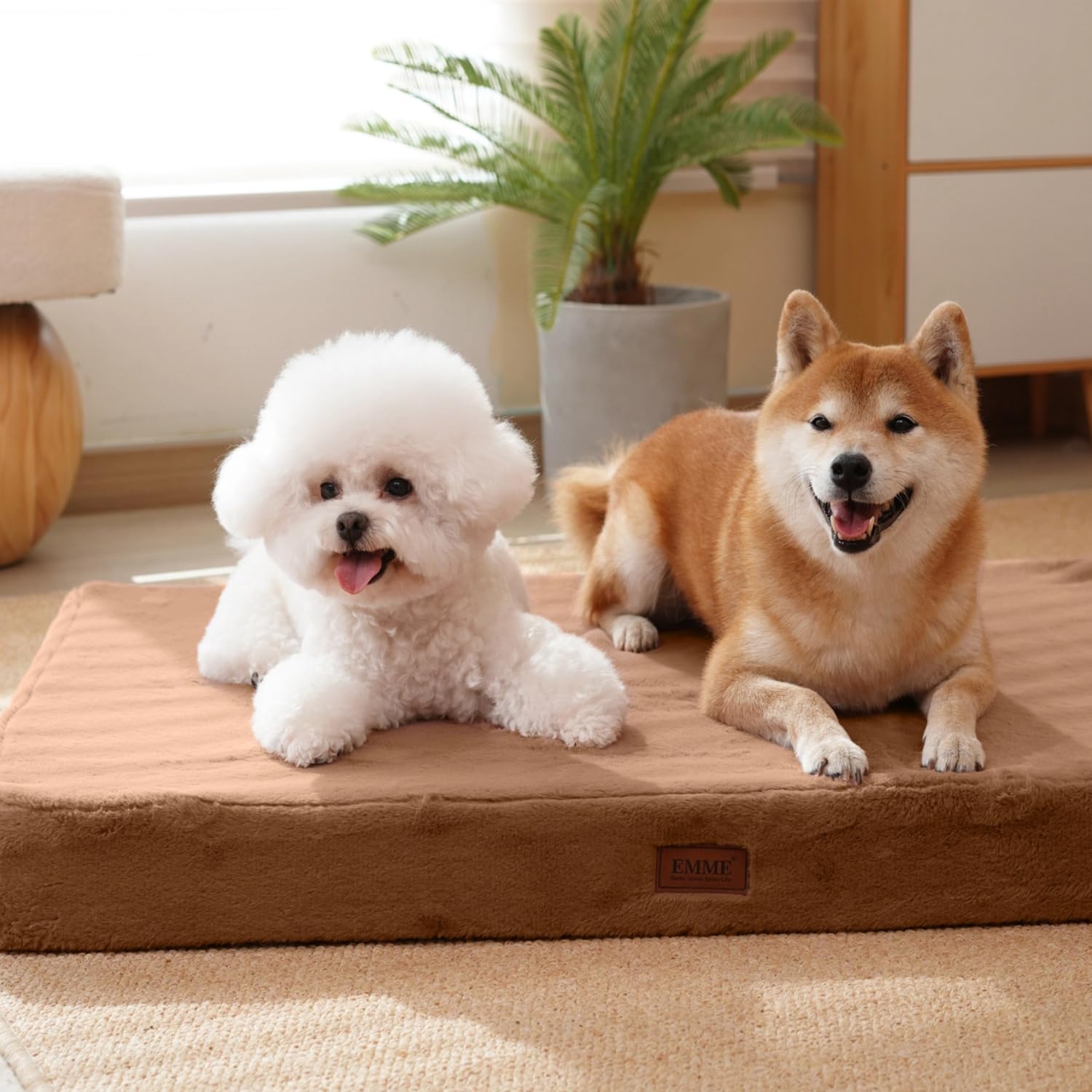 

EMME Warm Dog Bed Luxurious Faux Rabbit Fur Pet Suitable for Senior and Multiple Removable Suitable for Medium and Large Large Cushion, Touch, Bed,