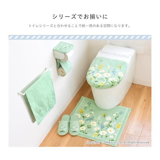 OKA Fleur Blanc Towel, Approx. 77cm X 34cm, Pink (Floral Feminine Washable Face Towel)