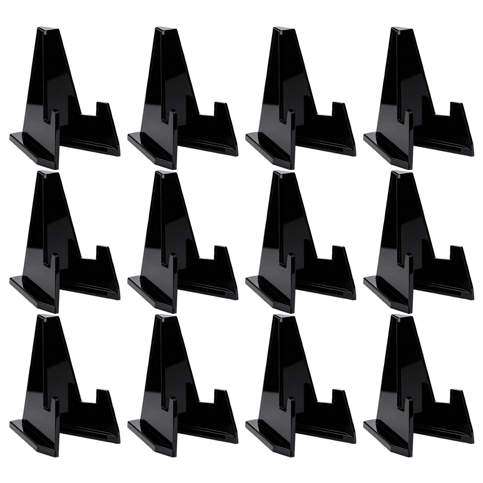 

12pc Acrylic Coin Display Stands Black Easel Holders For Commemorative Cards Badges Small Artworks One Size чёрный