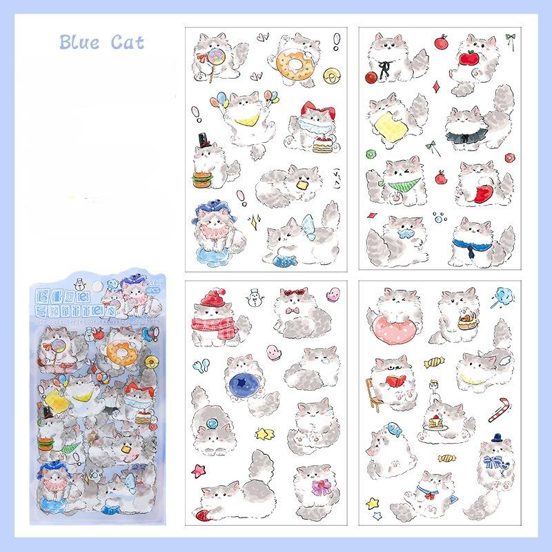 Soft Cute Cat Transparent Waterproof Pet Stickers Diy Hand Account Diary Stickers  Cute Animal Cat Stickers