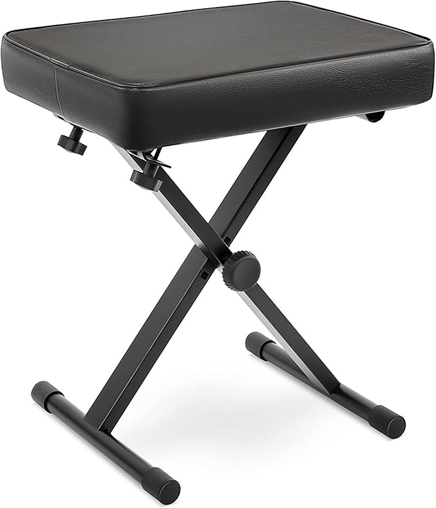 Piano Bench Height Adjustable Foldable Padded Keyboard Chair Seat Comfortable To Sit On Easy To Set Up 4 Pads Folds for Easy Transport and Storage 3