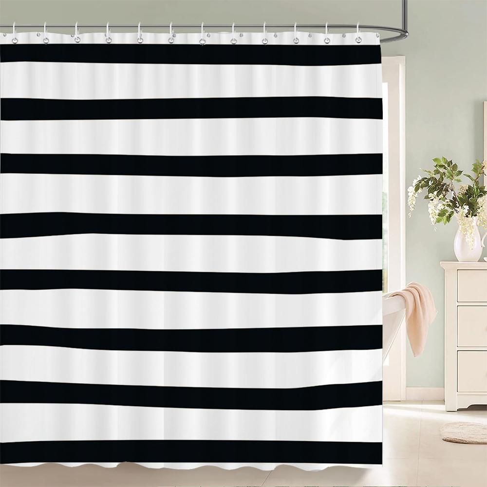 1 Pcs Simplicity style Shower Curtain Black and white Printed Bathroom Curtain Waterproof Polyester Home Decoration Curtain
