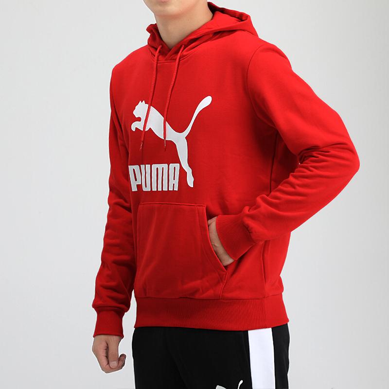 Puma Classics Printed Drawstring Hoodie Men Hoodie Red 599300-11