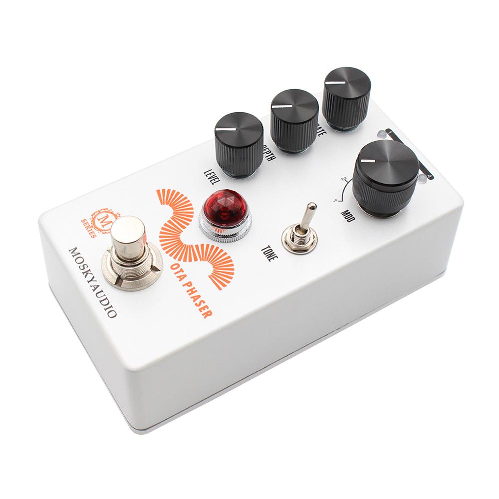 MOSKYAUDIO Gitarren-Phaser-Pedal, Effektpedal für elektrische Gitarre, Rate, Tiefe, Pegelregelung, True Bypass
