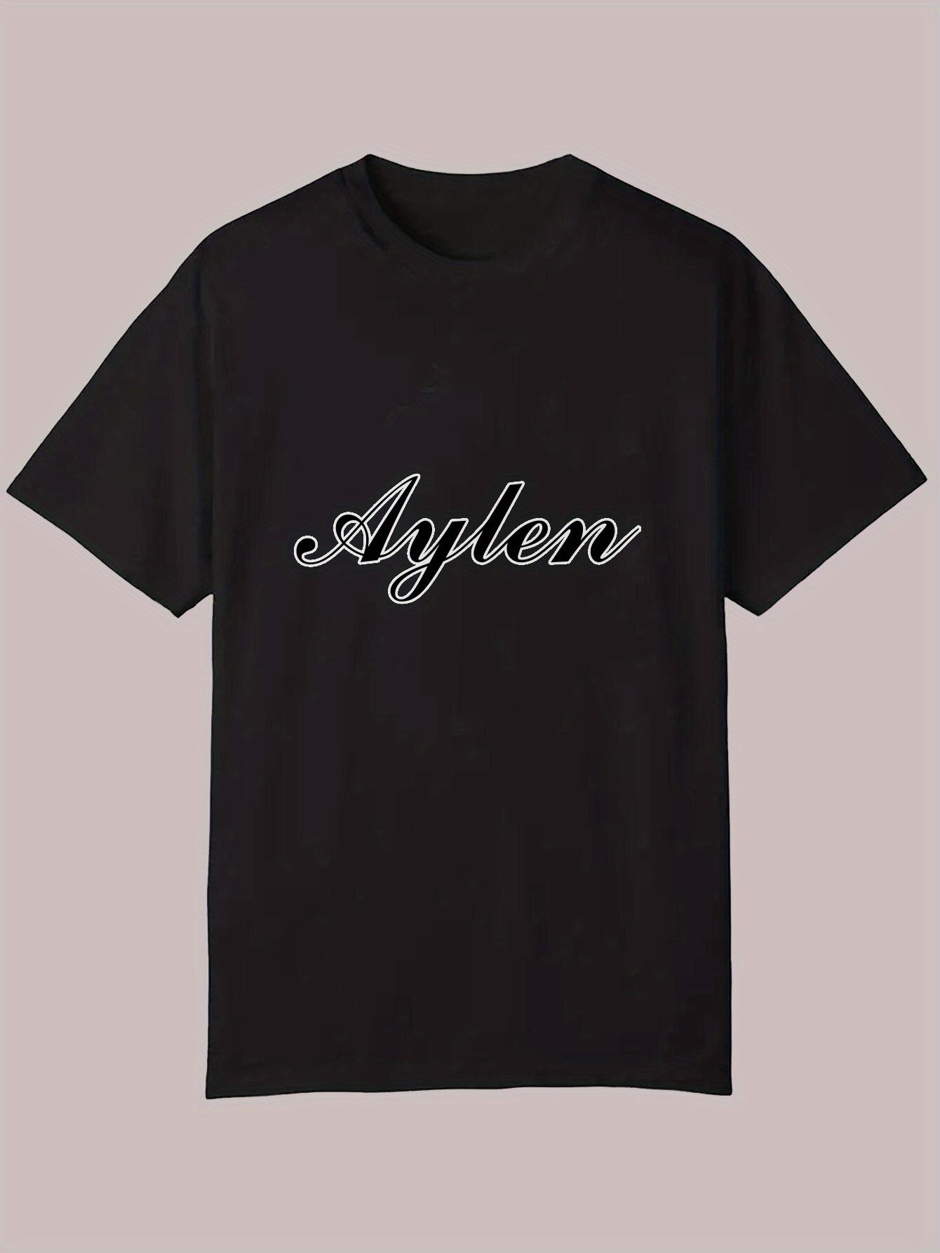 Casual Summer T-shirt - AYLEM Cursive Letter Print S