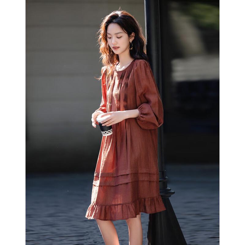 Elegant Lyocell Pleated A-Line Midi Dress