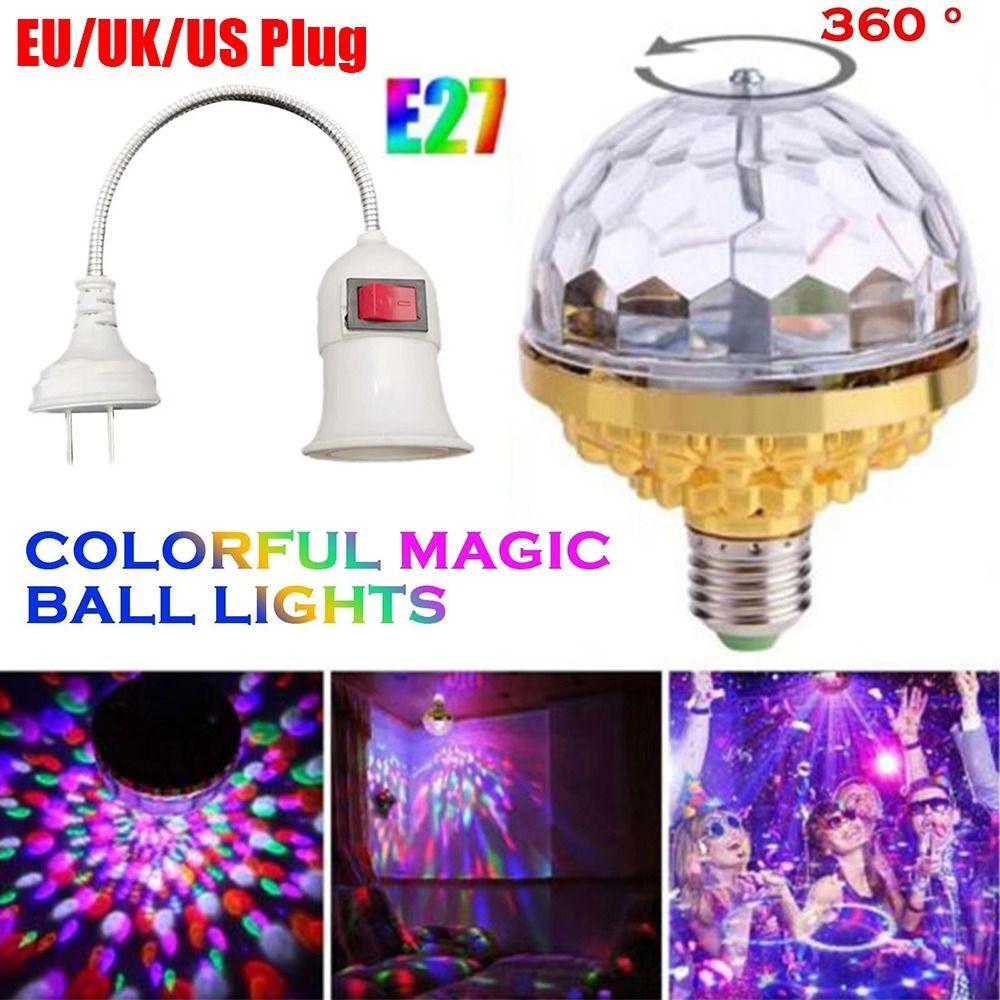 1Pcs Crystal RGB Projection Lamp E27 DJ Disco Ball Light  for Home Room Dance Party