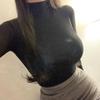 Korean Sexy Bust-Enhancing High Neck Slimming Long Sleeve T-shirt for Women