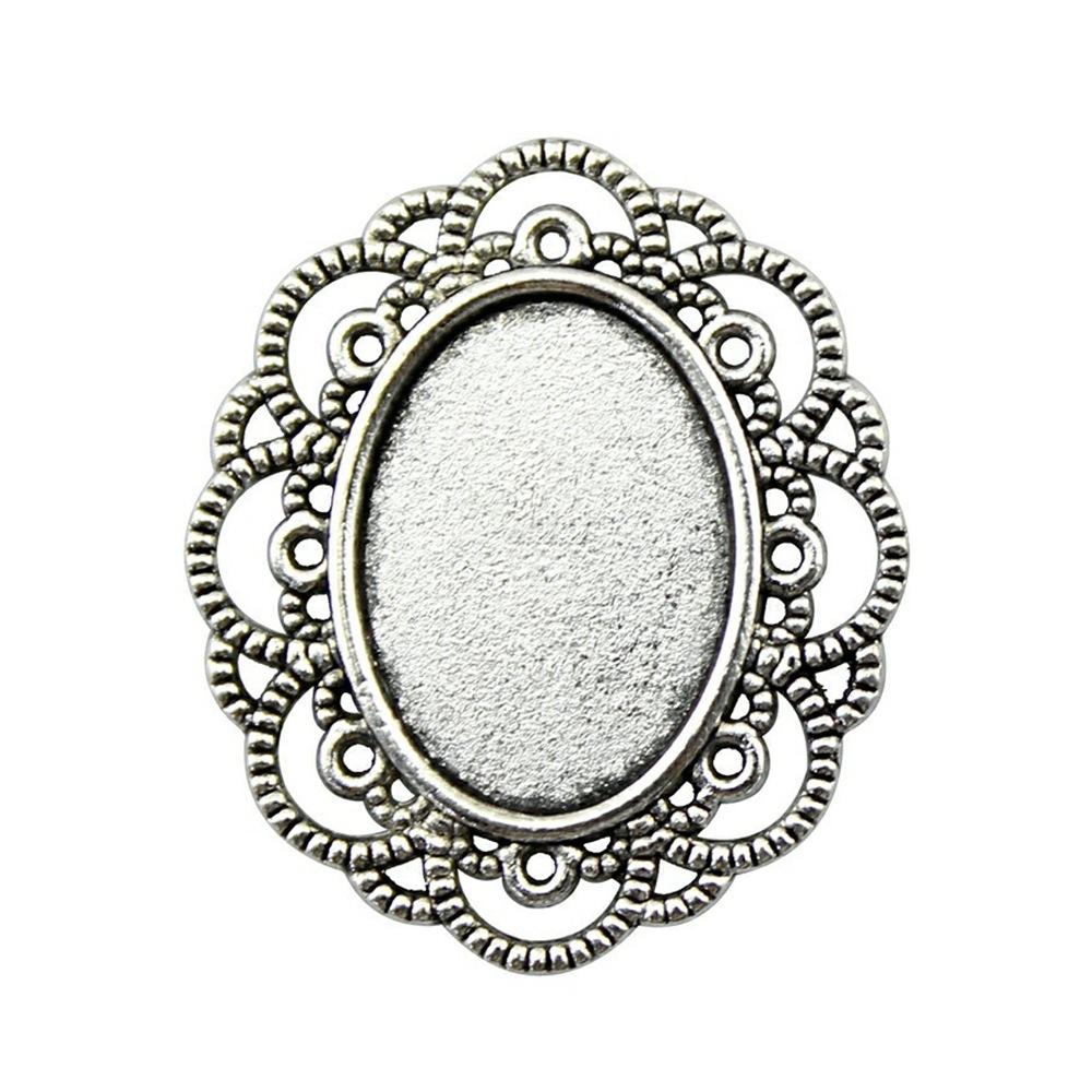 10pcs Fit 13x18mm Oval Glass Cabochon DIY Oval Cameo Cabochon Pendant Base Setting For DIY Jewelry Making