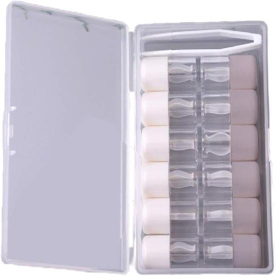 

Набор для хранения контактных линз из 6 штук, Портативный контейнер с нежными держателями для любых контактных линз (серый) серый