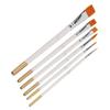 6 Pcs Pinsel Mehrzweck Mini Nylon Weiß Stange Öl Malerei Runde Tipps Flache Tipps Aquarell Bru