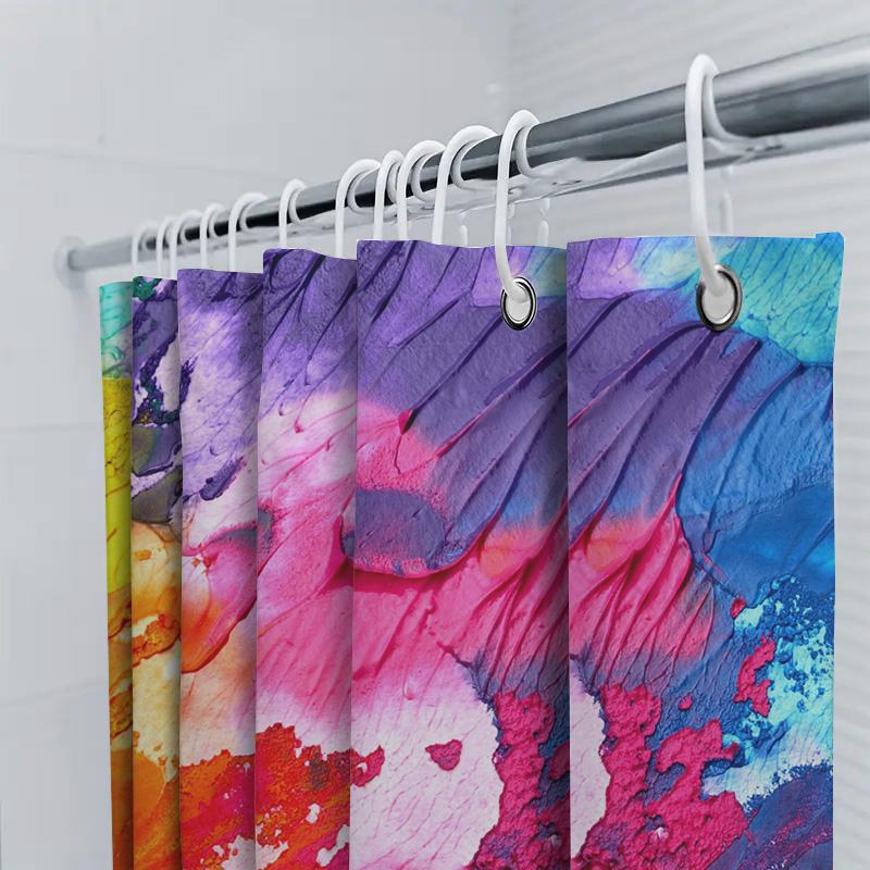 Vibrant Abstract Watercolor Shower Curtain For Bathroom Decor Customizable Size Options Available In Various Colors