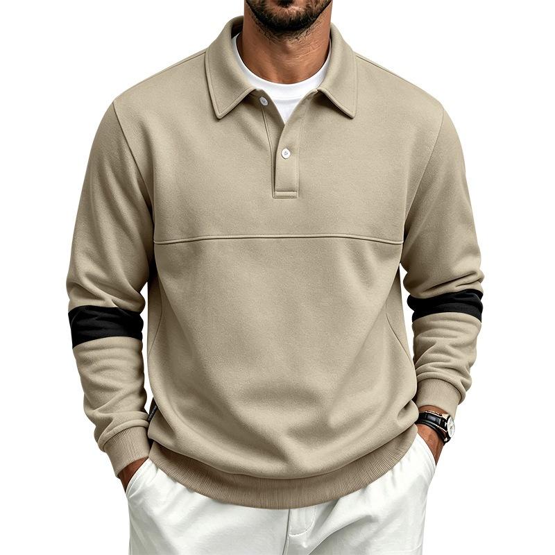 Men S Loose Casual Turn Down Collar Button Polo Shirt For Commute