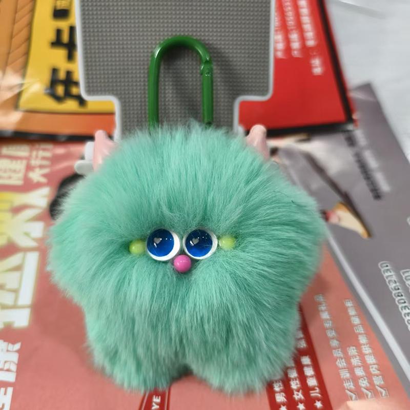 Imitation Otter Rabbit Fur Calf Keychain Fluffy Pompon Key Chain Trinket Lovely Keyring Bag Car Gift
