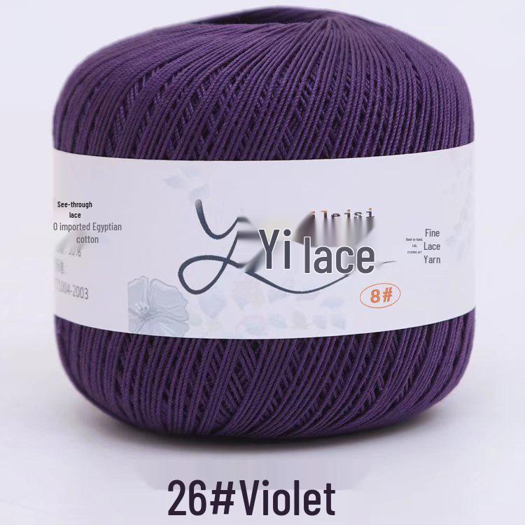 8# 100% Cotton Lace Yarn - 50g Ball, 400m, Strong Twist Crochet Thread for Hand-knitting, Flowers, Hats, and Cardigans - Free Shipping.
