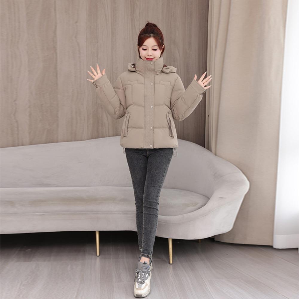 Solid color thickened down cotton clothes short fashion coat new winter 2025 cotton clothes loose small coat