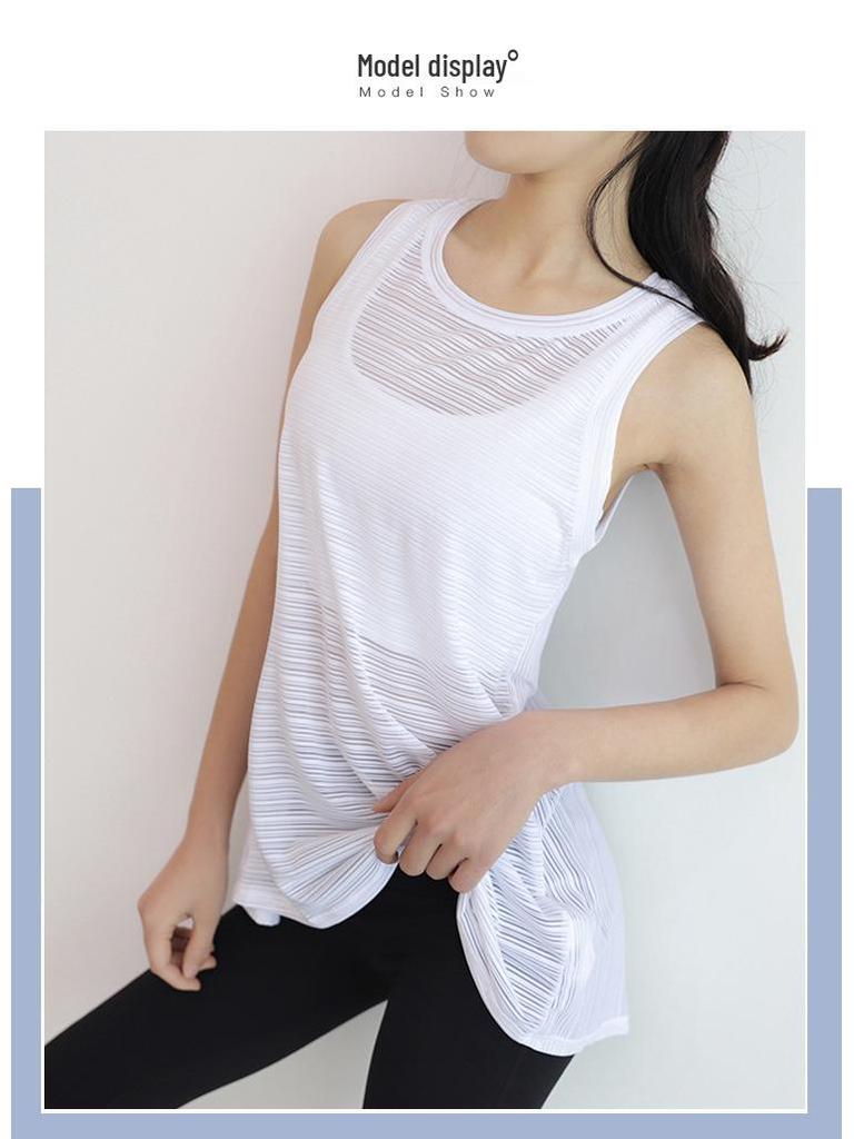 Women's Summer Mesh Sports Blouse: Lightweight, Breathable, Quick-Dry Sleeveless Yoga & Running Vest