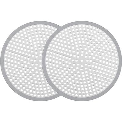 2pcs 4.72in Stainless Steel Shower Drain Hair Catcher with Silicone Rim
