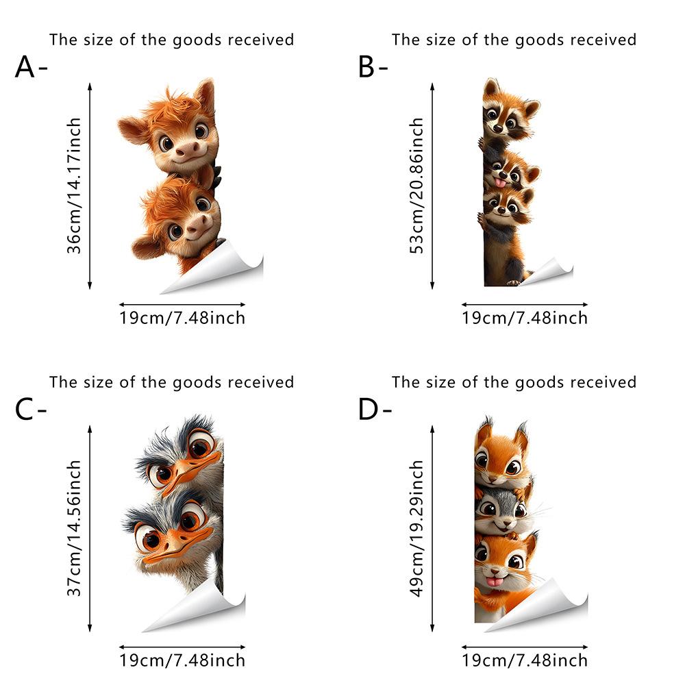 Dierlijke Statische Glassticker, Schattig Konijn, Panda, Puppy, Koelkast Raamsticker