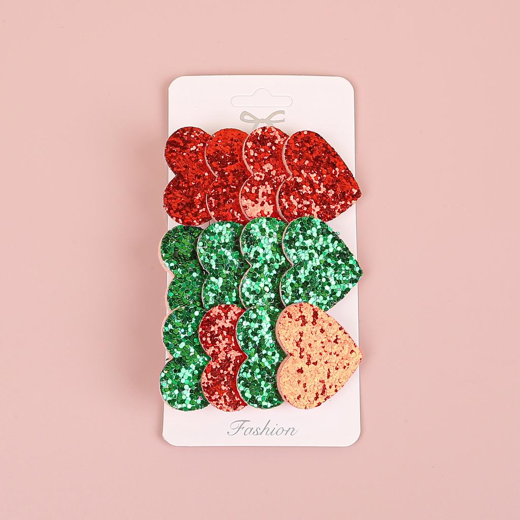 3pcs Christmas Elk Hair Bows Girls Santa Claus Hair Clip Heart Star Barrettes Children Kids Christmas Party Hair Accessories