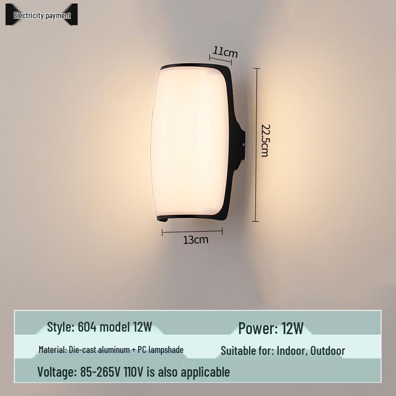 Lampă de Perete de Exterior în Formă de Lună, Rezistentă la Apă, cu Senzor Infraroșu, pentru Curte, Balcon și Prag