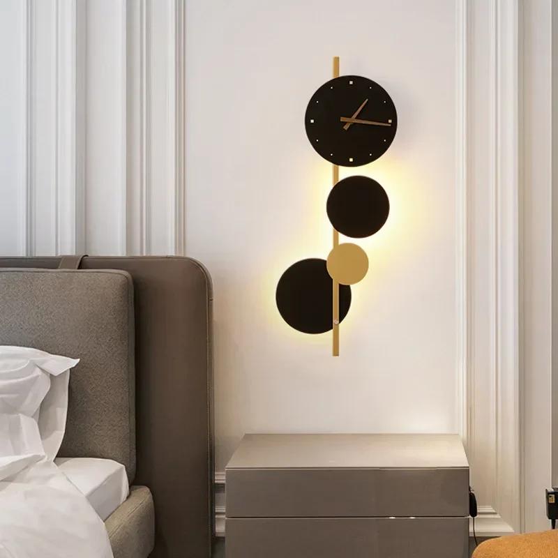 Nordic High-end Iron & Acrylic Clock Light - LED Wall Lamp for Home, Bar, Bedroom & Dining Room, Stylish Decorative Lighting