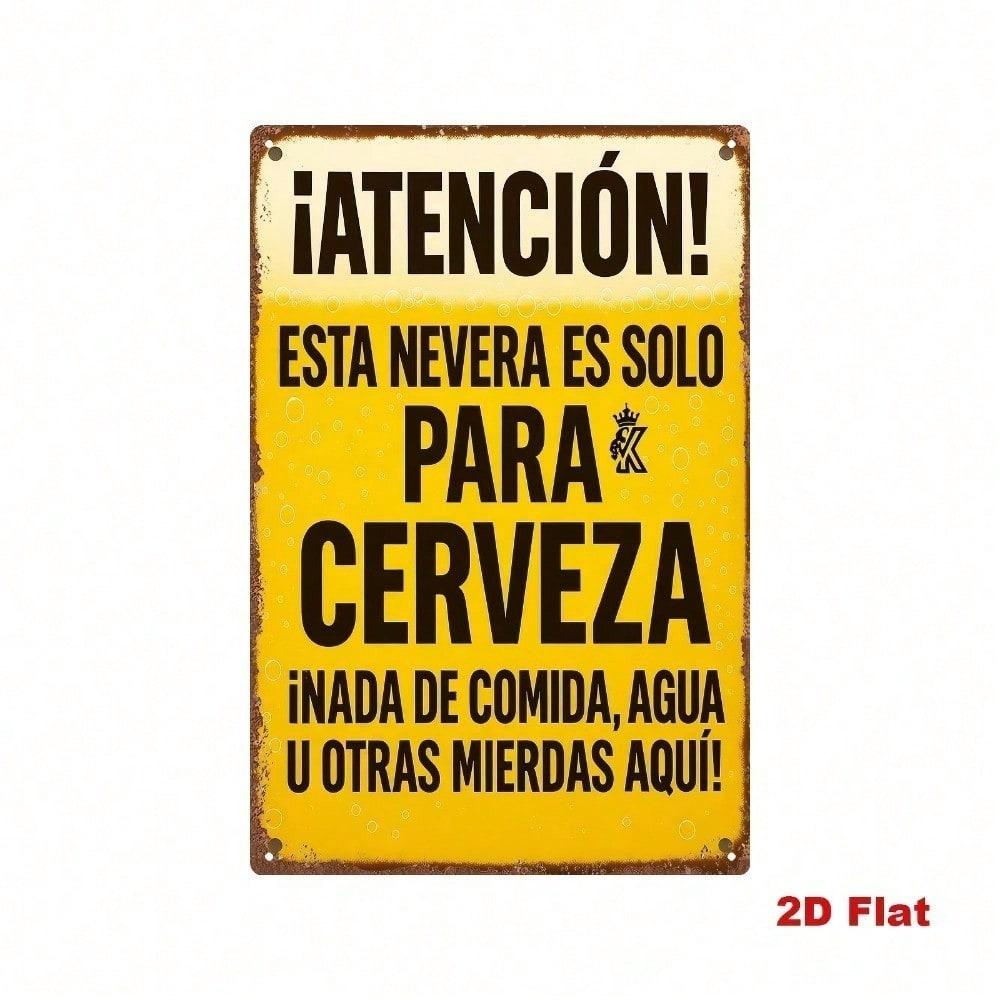 Vintage Spanish Beer Only Metal Sign Funny Quote Wall Art Industrial Flat Iron Plaque Home Decor 7.87x11.81in