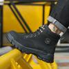Leather Men Work Boots Safety Steel Toe Safety Shoes Indestructible Shoes Anti-smash Puncture-Proof Steel Toe Cap Work Shoes