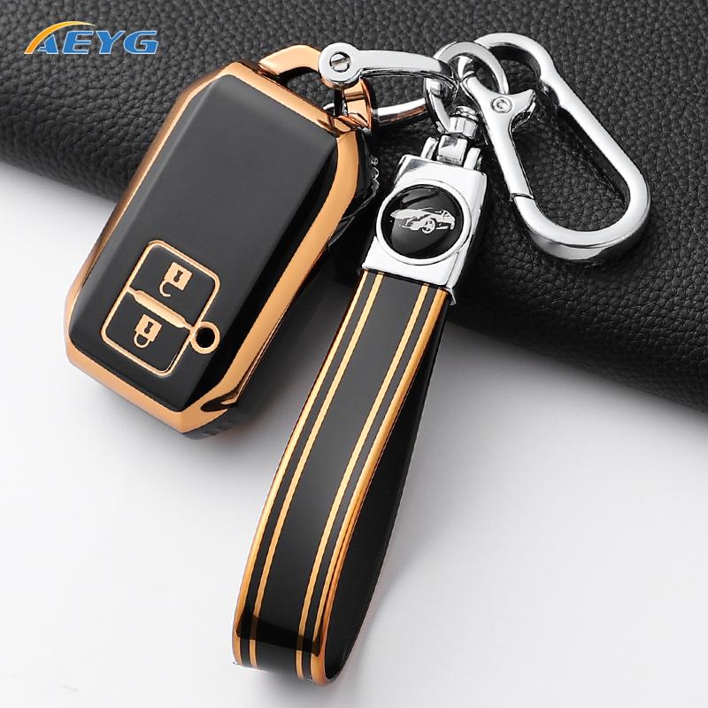 New Fashion Soft Tpu Car Key Case Cover Shell Fob For Suzuki Swift Wagon R Jimny Sierra Spacia Ertiga 2 Buttons Auto Accessories