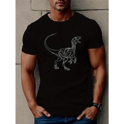Europäische Größe Herren Sommer T-Shirt mit Dinosaurier-Design
