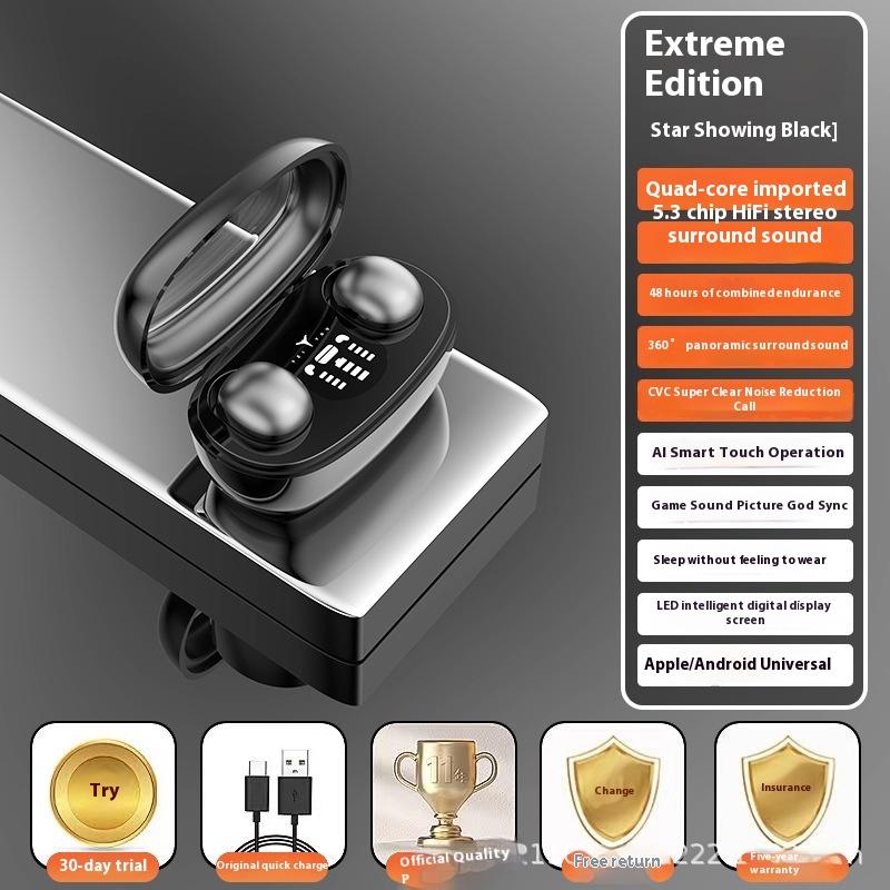 Unsichtbares, ultra-mini-kabelloses Bluetooth-Headset im Ohr, versteckt, echtes kabelloses, ultralanges Leben, HD-Anruf