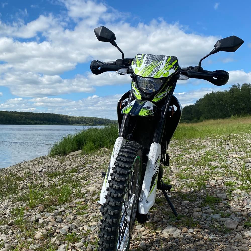 DGYACHOR Motorcycle Mirror, Universal Mirror, Large View, 0.4 inches (10 mm), Left and Right