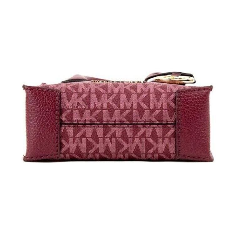Michael Kors Mercer Monogram Lock Logo Faux Leather Tote Bag Women Tote Burgundy 35T1GM9C0I-537
