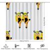 Adorable Cartoon Yellow Bee Family Shower Curtain Set Waterproof Fabric Print For Bath Decorations