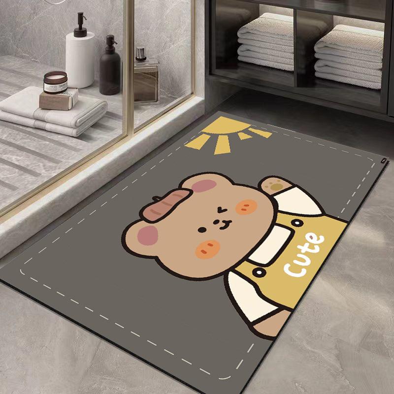 Diatomaceous Mud Mat Resistant To Dirty Toilet Door Simple Air Moisture-wicking Mat Home Toilet Quick Drying Easy To Take Care of Non-slip Mat