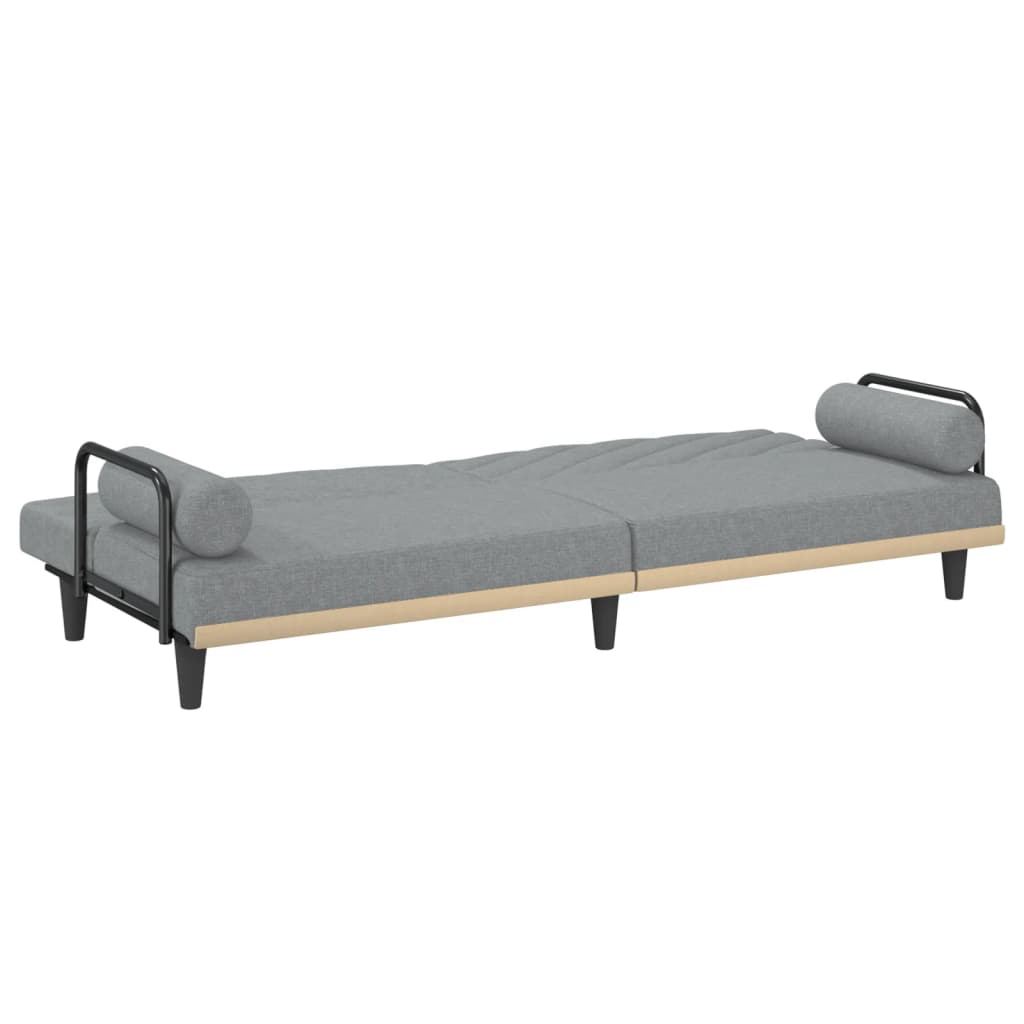 Vidaxl Foldable Sofa With Armrests, Light Gray, Fabric Upholstered