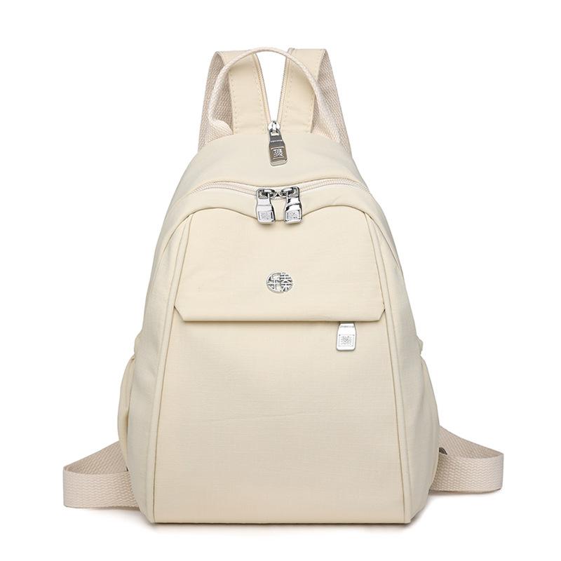 

Solid Color Small Backpack Women s Backpack Large Capacity Multifunctional Chest Bag Lightweight Crossbody Bag бежевый