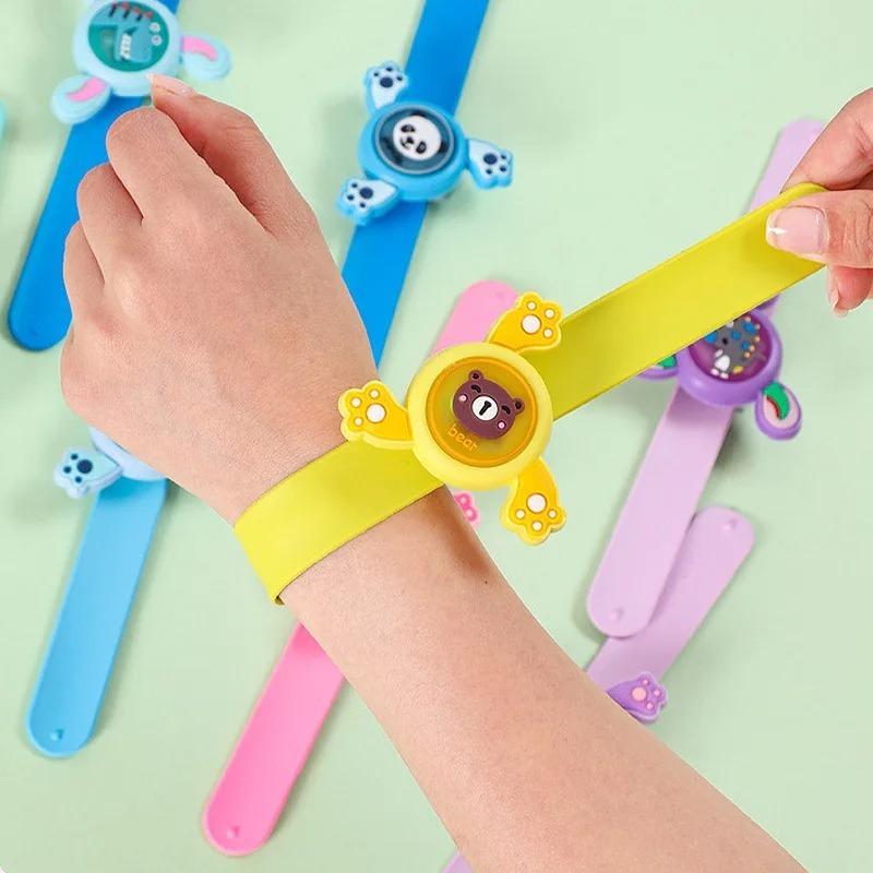 Rotatable Mosquito Repellent Bracelet, Kids Slap Wristband Silicone Bangle, Glowing Plant Essential Oil Anti-Bite Wristband