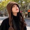 Knit Hat Women Winter Warm Earflap Beanie With No Brim For Casual Outings