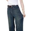 Panzhi Women's High-Waist Loose Fit Jeans - Spring Collection, Trendy Slimming Straight Leg, Casual Wide-Leg Design