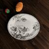 French Vintage Dining Plate Black Tulip Plate Household Ritual Set Western Food Dessert Cake Plate Afternoon Tea Cake Plate