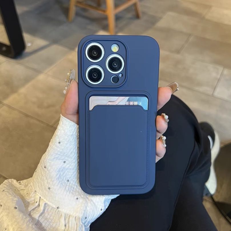 TPU Soft Card Pack Integrated Phone Case For For Iphone 12 13 14 1 16 Plus 17 Pro Max Frosted Back Panel Skin Feeling Phone Cover