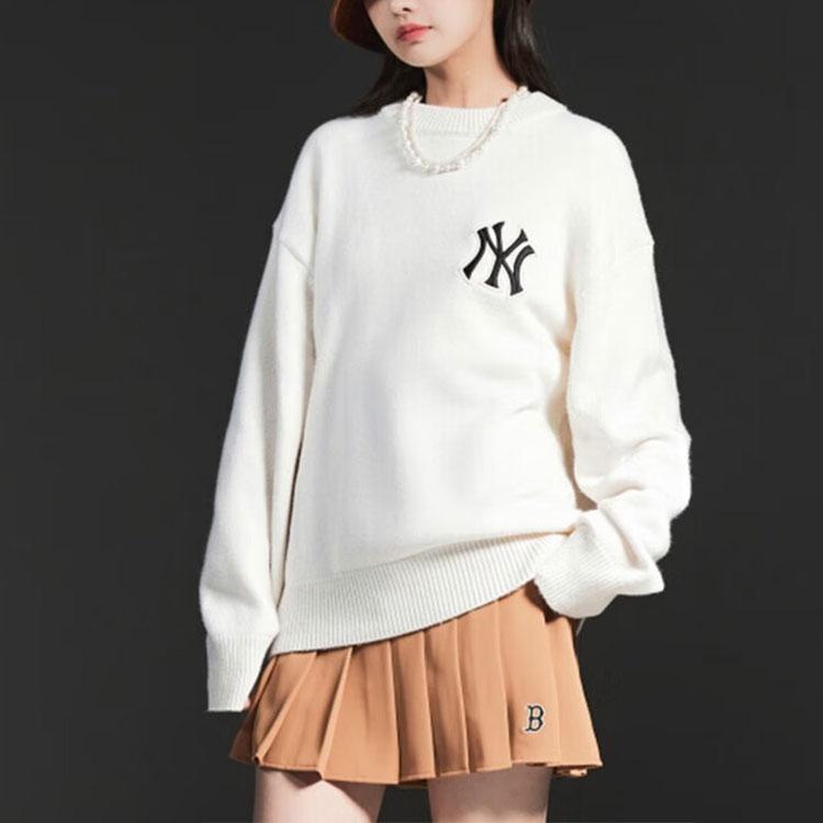 New MLB New York Yankees Sweaters Unisex Cream 3AKPB0126-50CRS