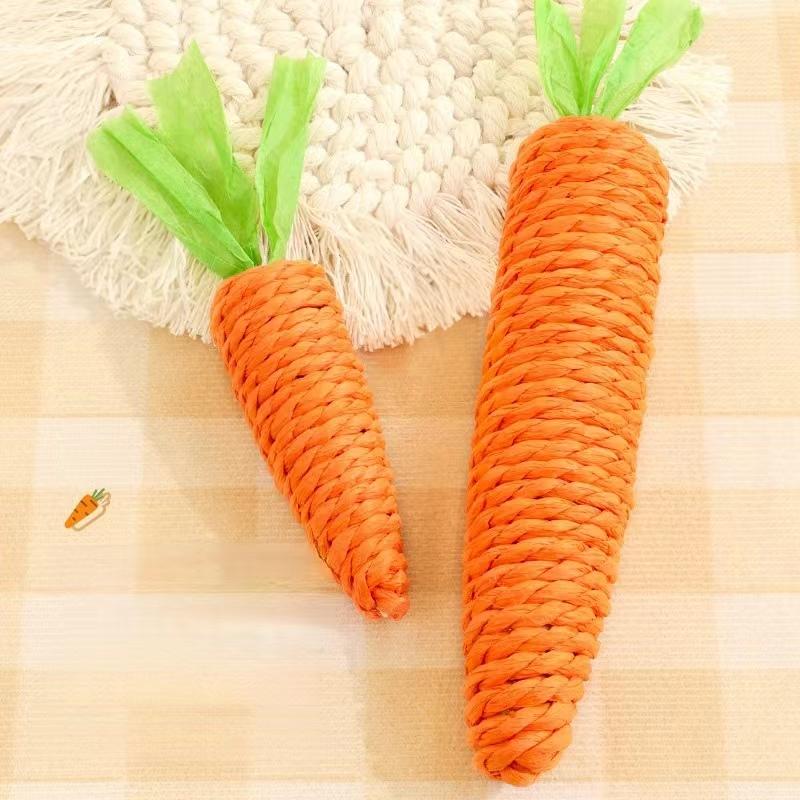 Carrot Cat Toys Pet Toys Durable Paper Rope Woven Puppy Chew Toys designed for Cats Molar Washing Teeth Pet Supplies Cat Accessories