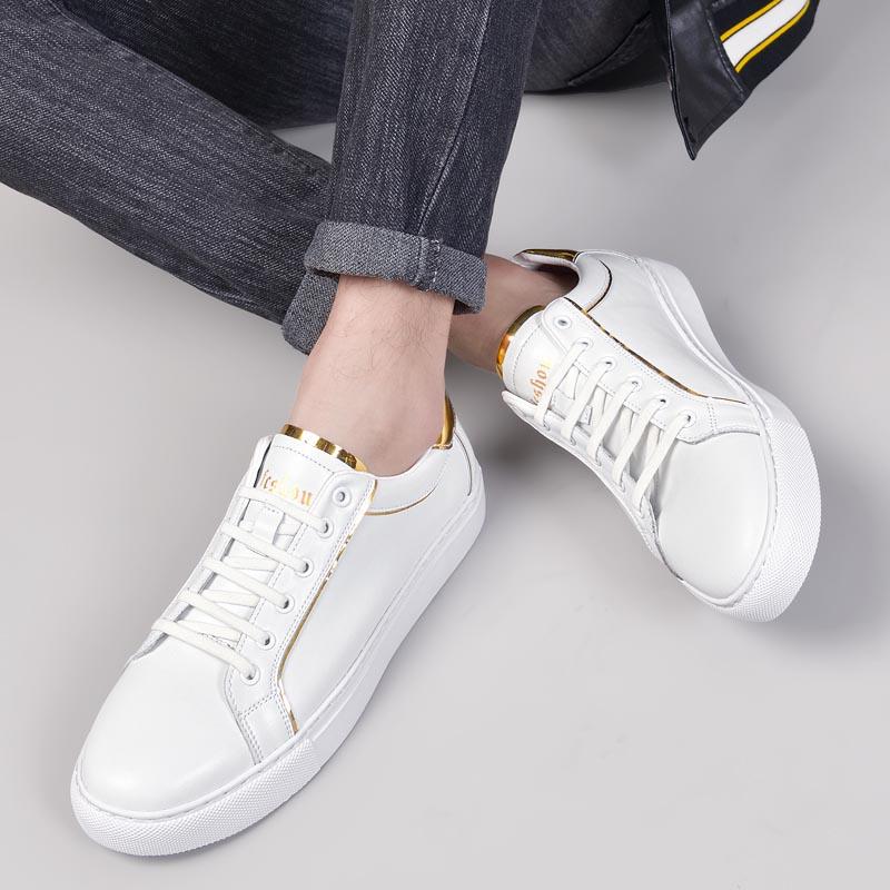 Fashion Light Sneakers Breathable Walking Shoes Travel Tenis Masculino Flat Genuine Leather Vulcanize Shoe Color Matching Men Skate Shoe
